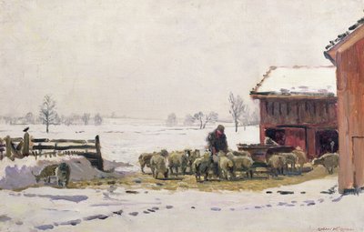 Feeding the Sheep in Winter by Robert Weir Allan